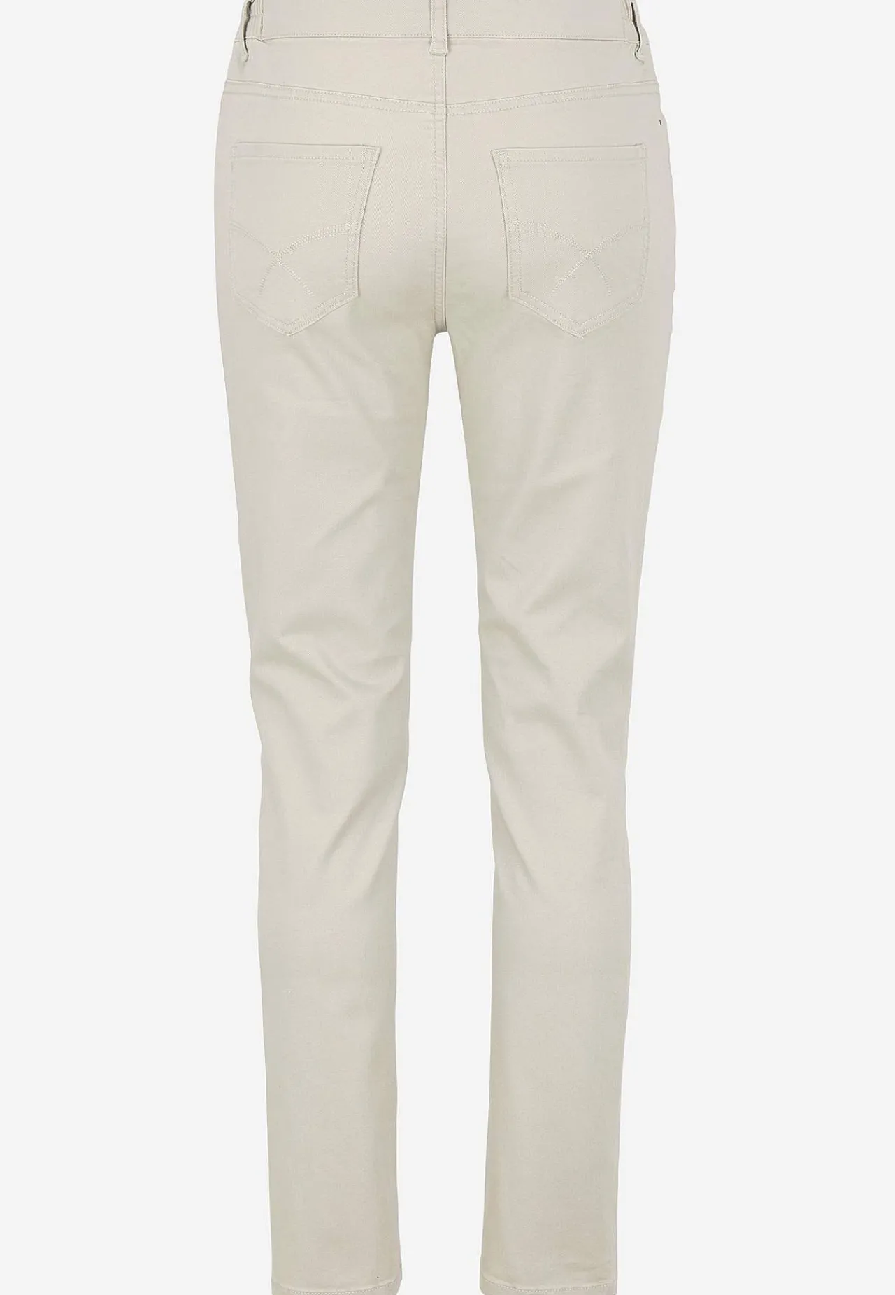 Lige Bukser|Bukser Og Leggings- Jeans med elastisk talje Lys beige