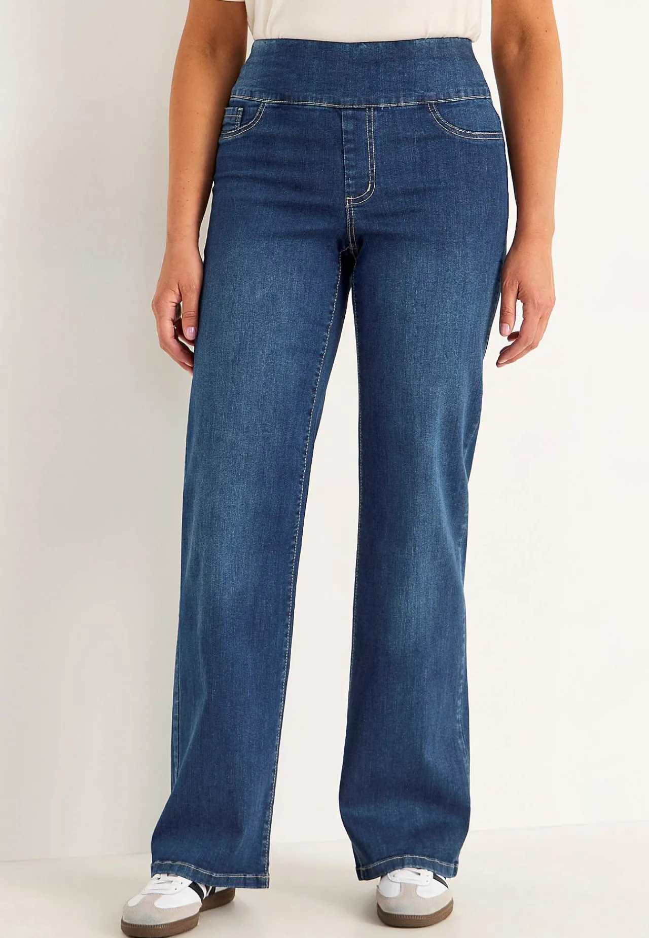 Vide Bukser|Lige Bukser-Cellbes of Sweden Jeans med høj elastisk talje Elisa Mellemblå Denim