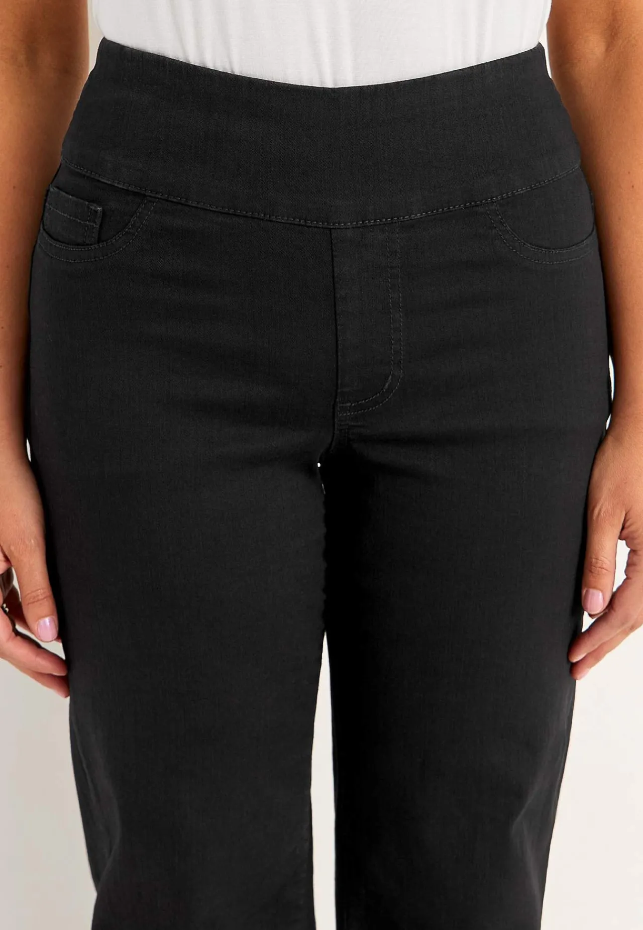 Vide Bukser|Lige Bukser-Cellbes of Sweden Jeans med høj elastisk talje Elisa Sort denim