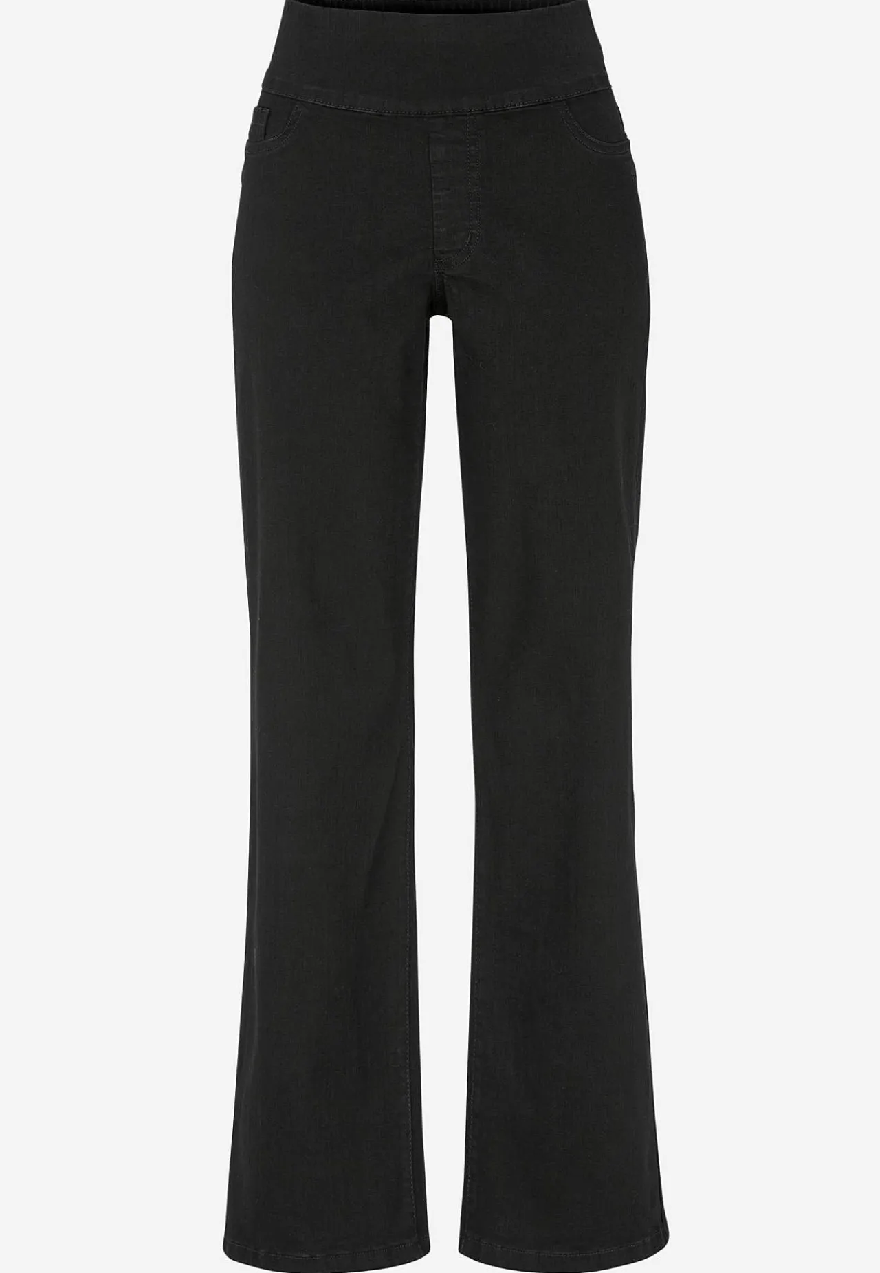 Vide Bukser|Lige Bukser-Cellbes of Sweden Jeans med høj elastisk talje Elisa Sort denim