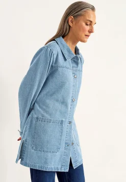 Forårsjakker|Denimjakker-Cellbes of Sweden Jeansjakke med bindebånd Lys denim
