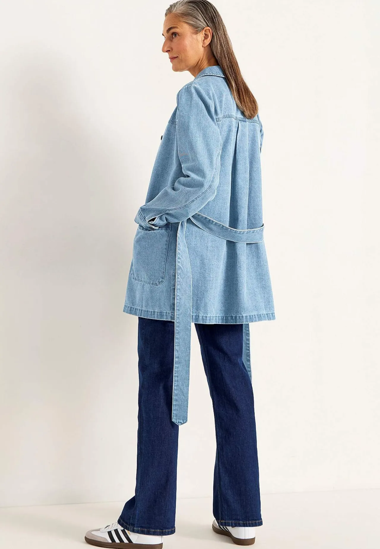 Forårsjakker|Denimjakker-Cellbes of Sweden Jeansjakke med bindebånd Lys denim
