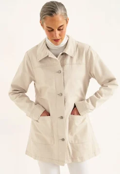 Forårsjakker|Denimjakker-Cellbes of Sweden Jeansjakke med bindebånd Beige