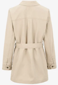 Forårsjakker|Denimjakker-Cellbes of Sweden Jeansjakke med bindebånd Beige