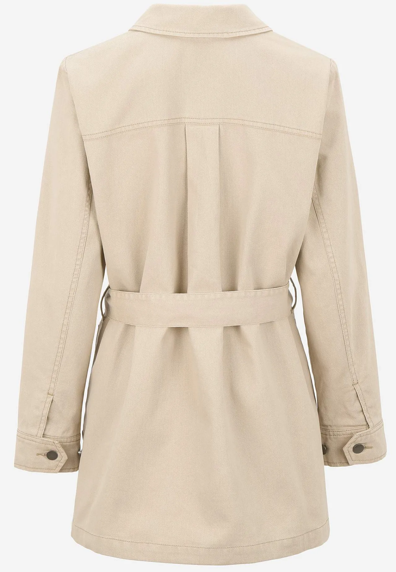 Forårsjakker|Denimjakker-Cellbes of Sweden Jeansjakke med bindebånd Beige