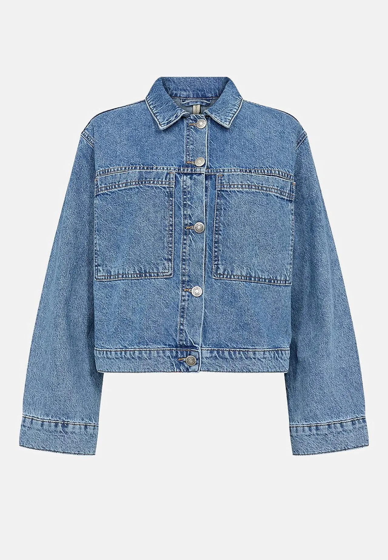 Forårsjakker|Denimjakker-Soyaconcept Jeansjakke med store forlommer Blå denim