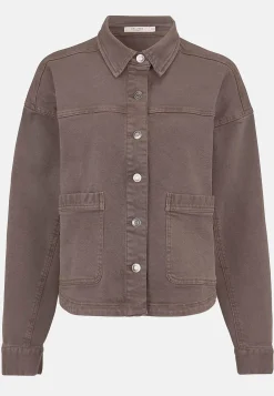 Jakker Og Blazere|Denimjakker- Jeansjakke med stræk Brun