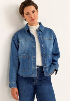 Forårsjakker|Denimjakker-Cellbes of Sweden Jeansjakke uden stræk Mellemblå Denim