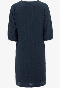 Festkjoler|Festkjoler-Cellbes of Sweden Jerseykjole med hulbroderi Marine