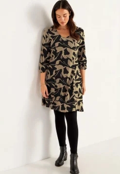 Korte Kjoler-Cellbes of Sweden Jerseykjole med prinsessesnit Beige / Sort / Mønstret