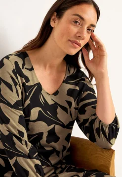 Korte Kjoler-Cellbes of Sweden Jerseykjole med prinsessesnit Beige / Sort / Mønstret