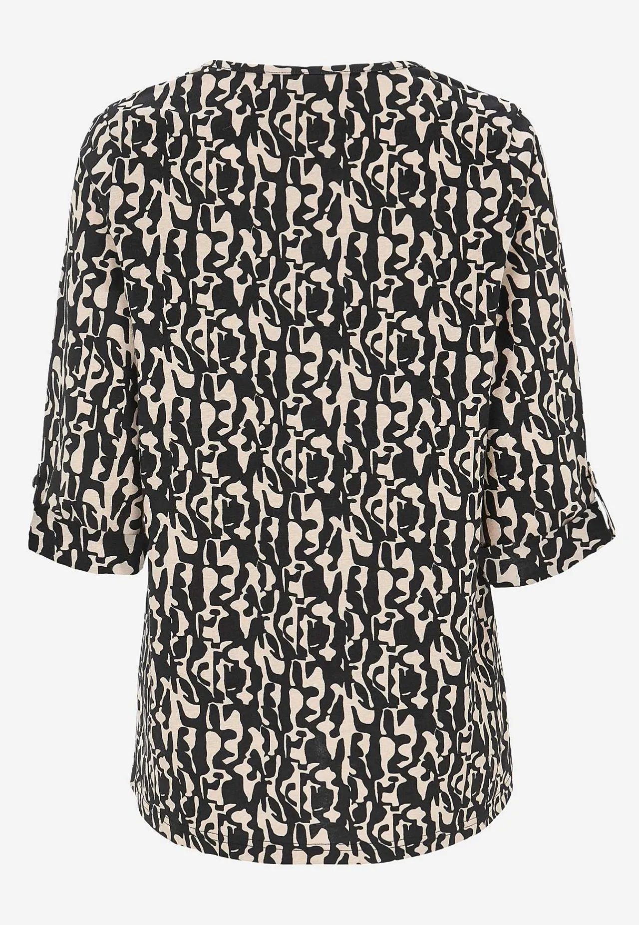 Mønstrede|Toppe-Cellbes of Sweden Jerseytop med 3/4 lange ærmer Sort / Beige / Mønstret