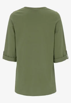 Toppe-Cellbes of Sweden Jerseytop med 3/4 lange ærmer Kakigrøn
