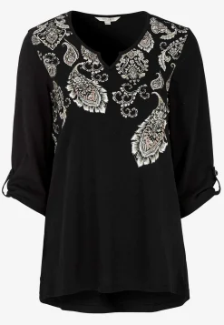 Mønstrede|Toppe-Cellbes of Sweden Jerseytop med 3/4 lange ærmer Sort / Paisley