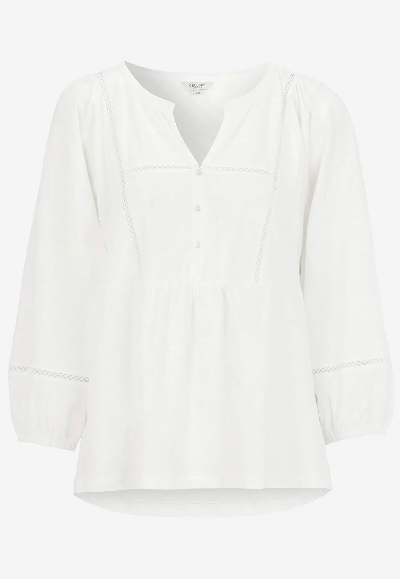 Toppe- Jerseytop med boho stil Hvid