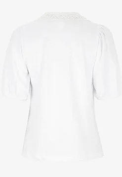 Toppe- Jerseytop med broderi Hvid