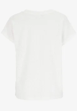 Toppe|T-Shirts- Jerseytop med hulbroderi Hvid