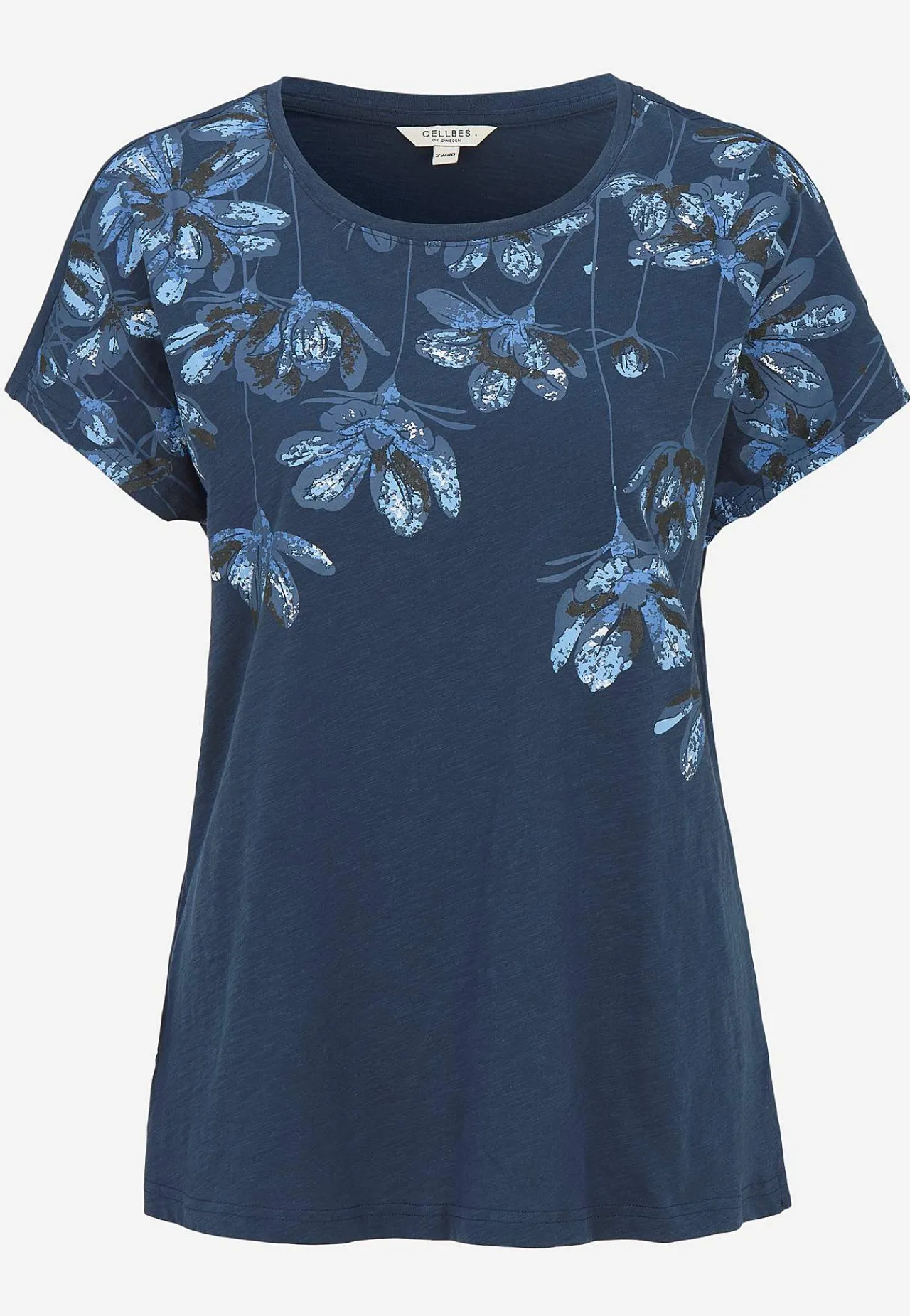 Mønstrede|Toppe-Cellbes of Sweden Jerseytop med korte ærmer Marine / Blomstret