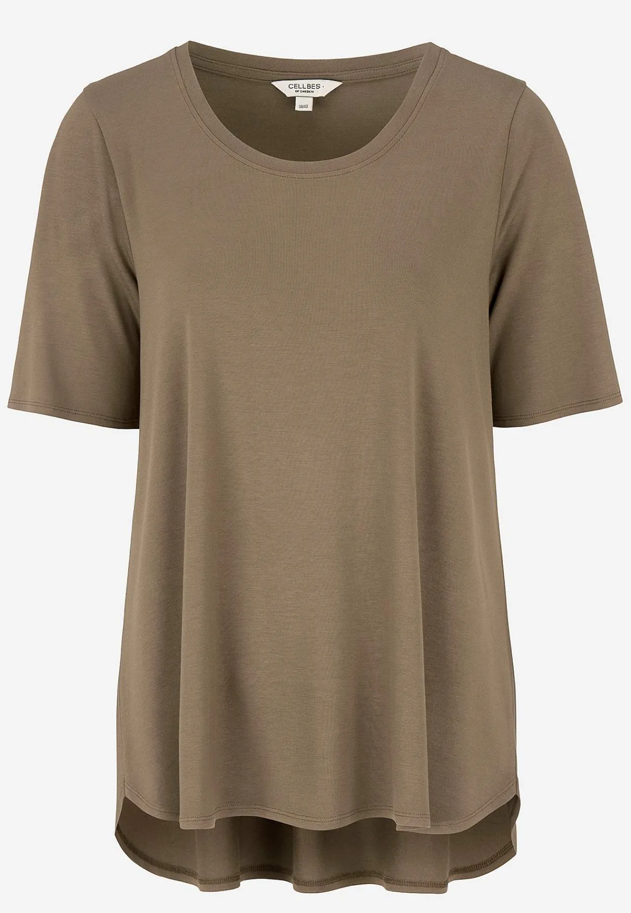 Toppe|T-Shirts-Cellbes of Sweden Jerseytop med korte ærmer Nougat / Ensfarvet