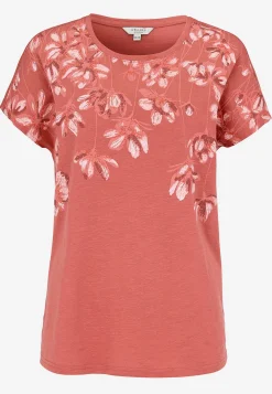 Toppe|T-Shirts-Cellbes of Sweden Jerseytop med korte ærmer Rust / Blomstret