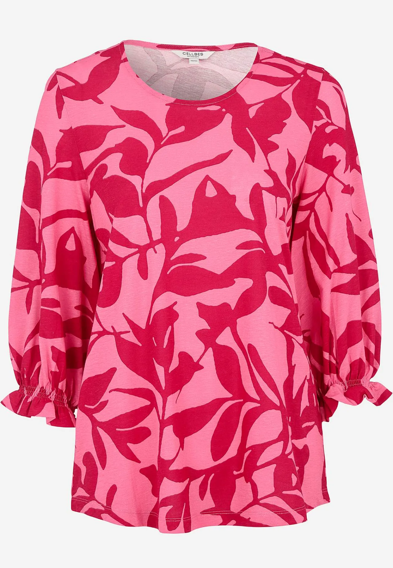 Mønstrede|Toppe-Cellbes of Sweden Jerseytop med smockdetalje Rosa / Mønstret