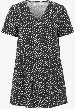 Mønstrede|Ærmeløs Og Kortærmet-Cellbes of Sweden Jerseytunika med lommer Sort / Mønstret