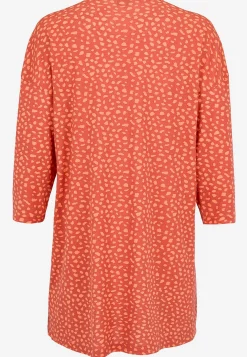 Mønstrede|3/4 Ærmet-Cellbes of Sweden Jerseytunika med rynkedetalje Terracotta/mønstret