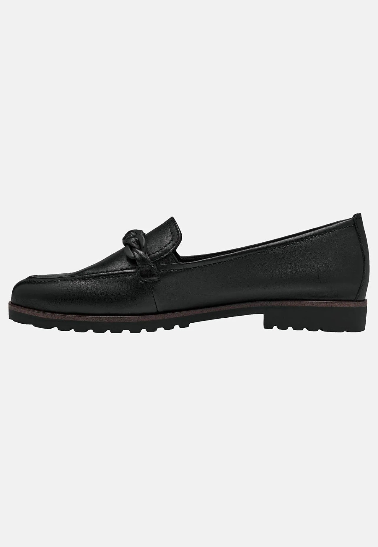 Lædersko|Loafers-Tamaris Komfortabel skindloafer med kædedetalje | Cellbes