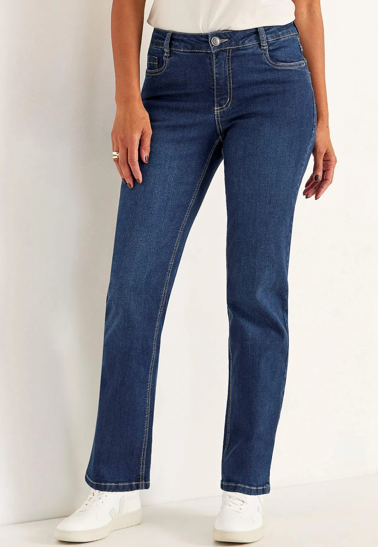Straight Fit|Stretch Jeans-Cellbes of Sweden Komfortable stretchjeans med lige ben Mellemblå / Denim