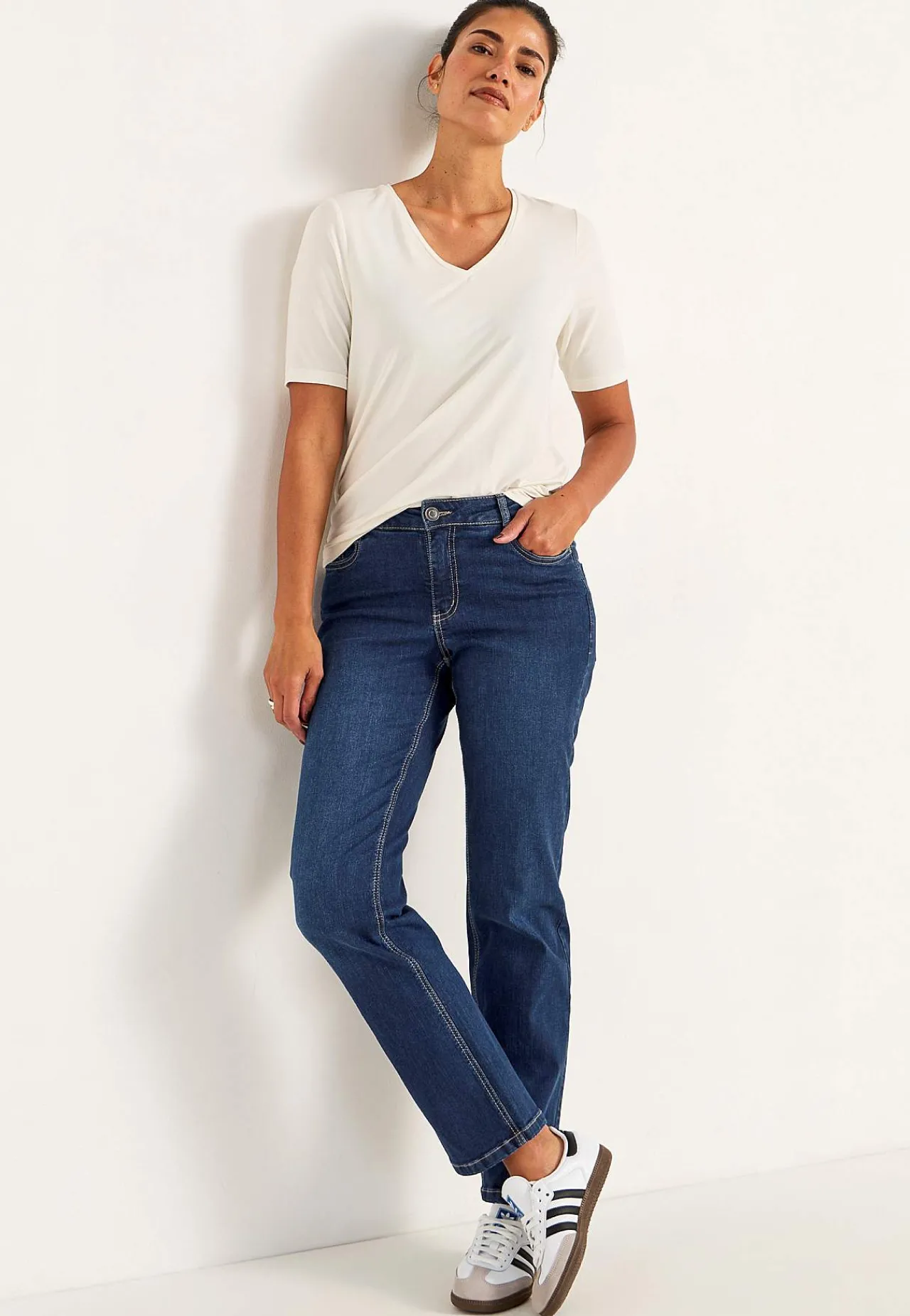 Straight Fit|Stretch Jeans-Cellbes of Sweden Komfortable stretchjeans med lige ben Mellemblå / Denim