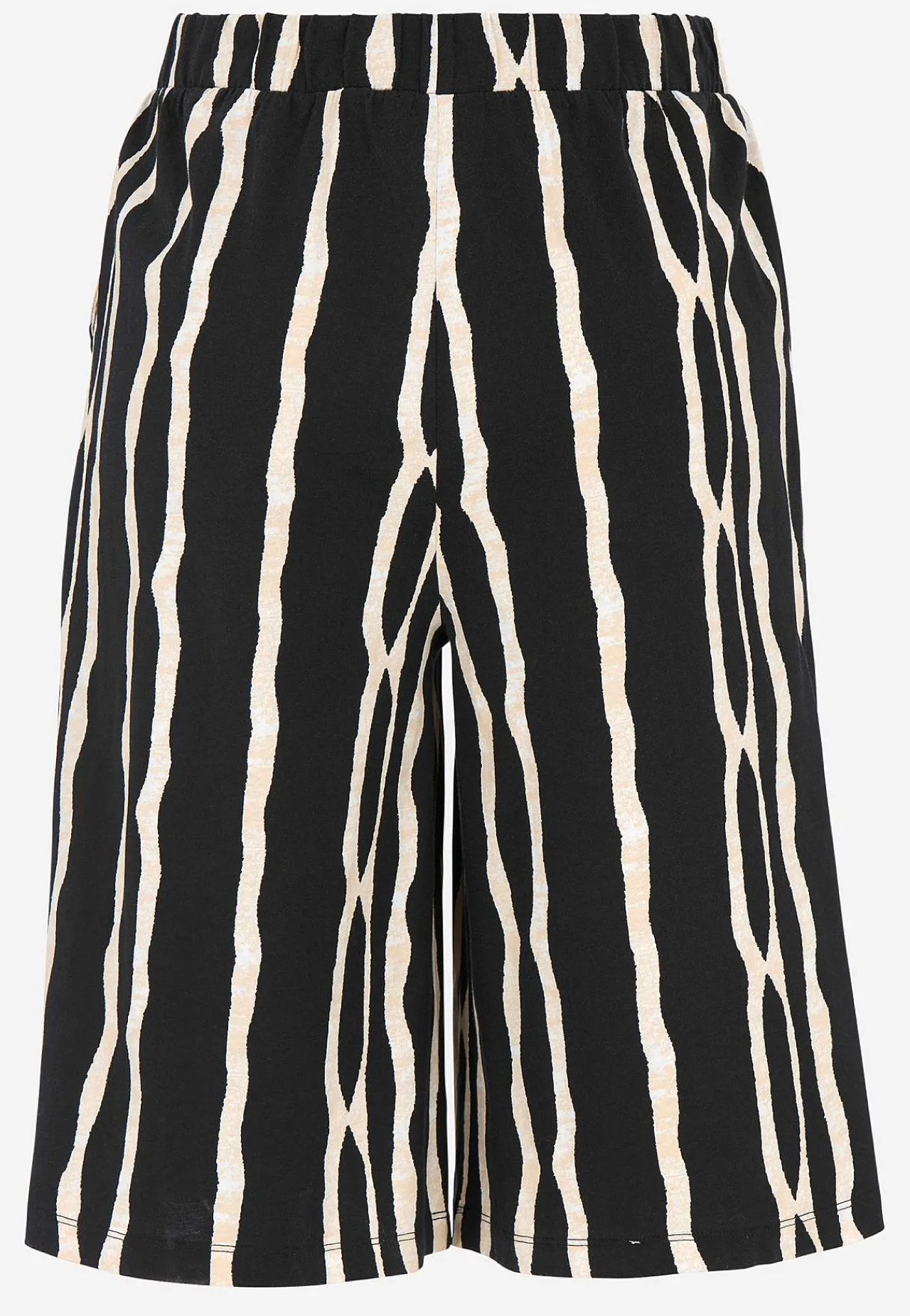 Forårsbukser|Culottes- Korte culottebukser Sort / Mønstret