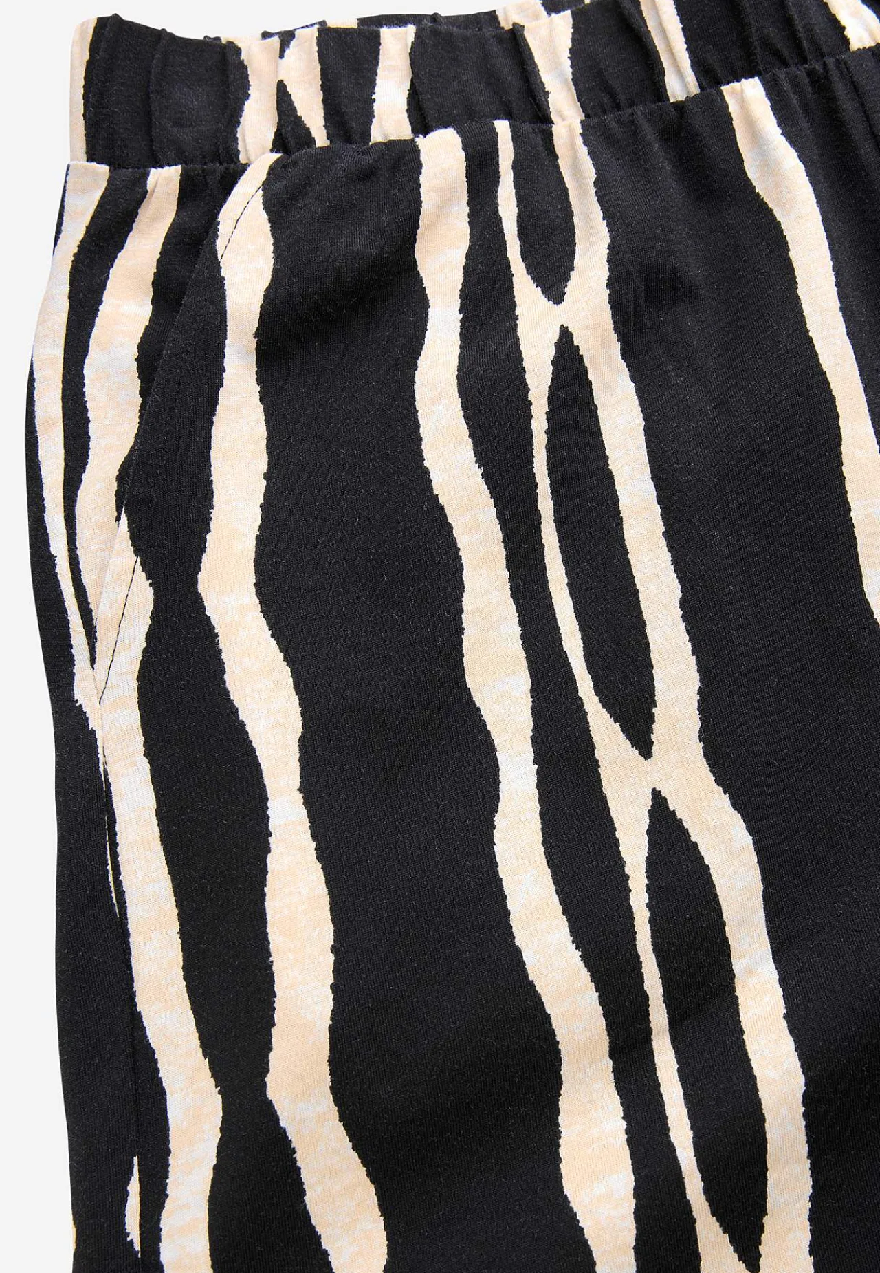 Forårsbukser|Culottes- Korte culottebukser Sort / Mønstret
