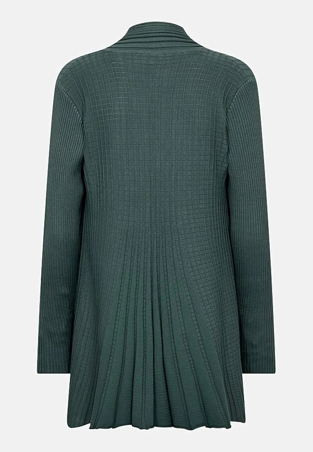 Cardiganer|Cardiganer-Freequent Lang, ribbet cardigan Grønmeleret