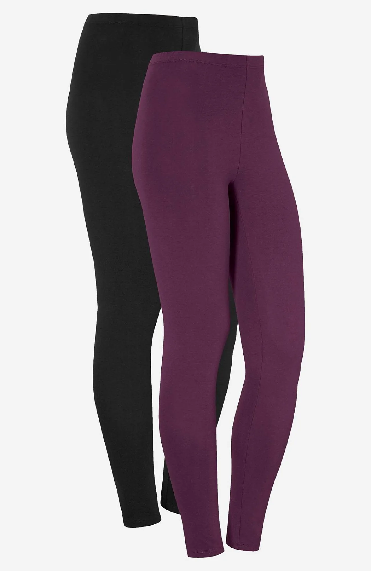 Flerpak Leggings|Flerpak Leggings-Cellbes of Sweden Leggings i bomuld Fia 2-pack Blomme + Sort