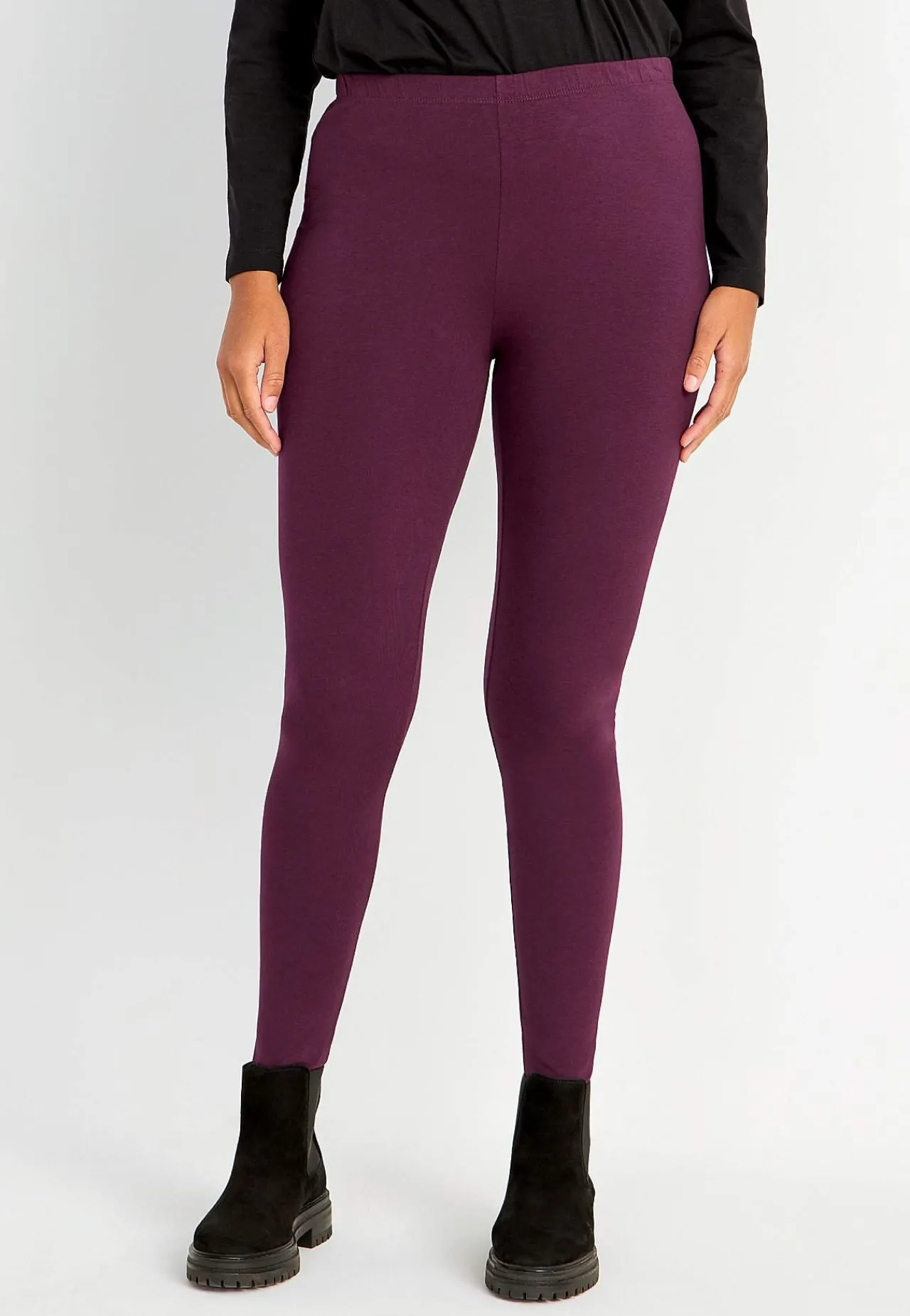 Flerpak Leggings|Flerpak Leggings-Cellbes of Sweden Leggings i bomuld Fia 2-pack Blomme + Sort