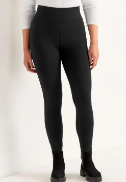 Fritidsbukser|Bukser- Leggings med sidelommer Sort
