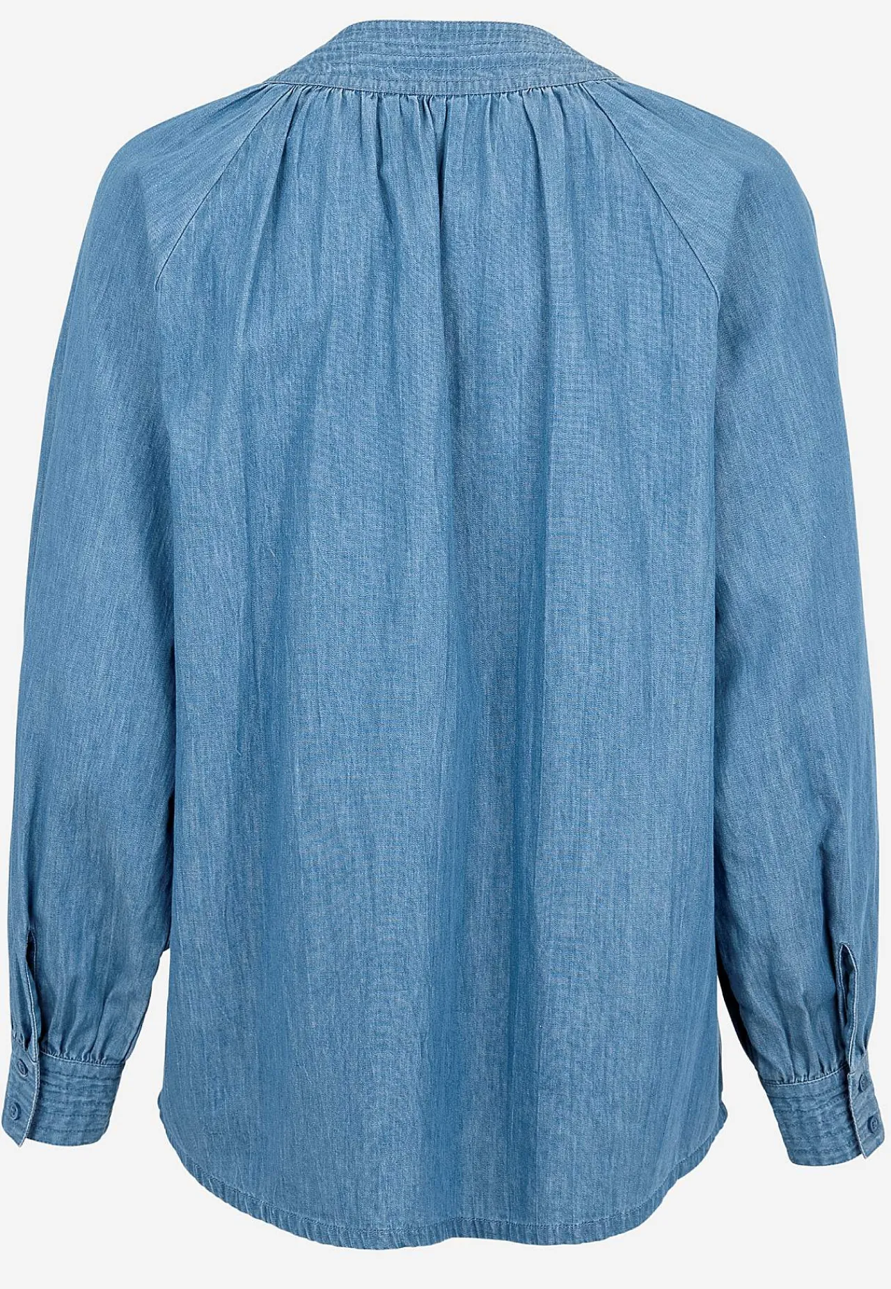 Denim|Denim-Toppe- Let, luftig denimtunika Mellemblå Denim