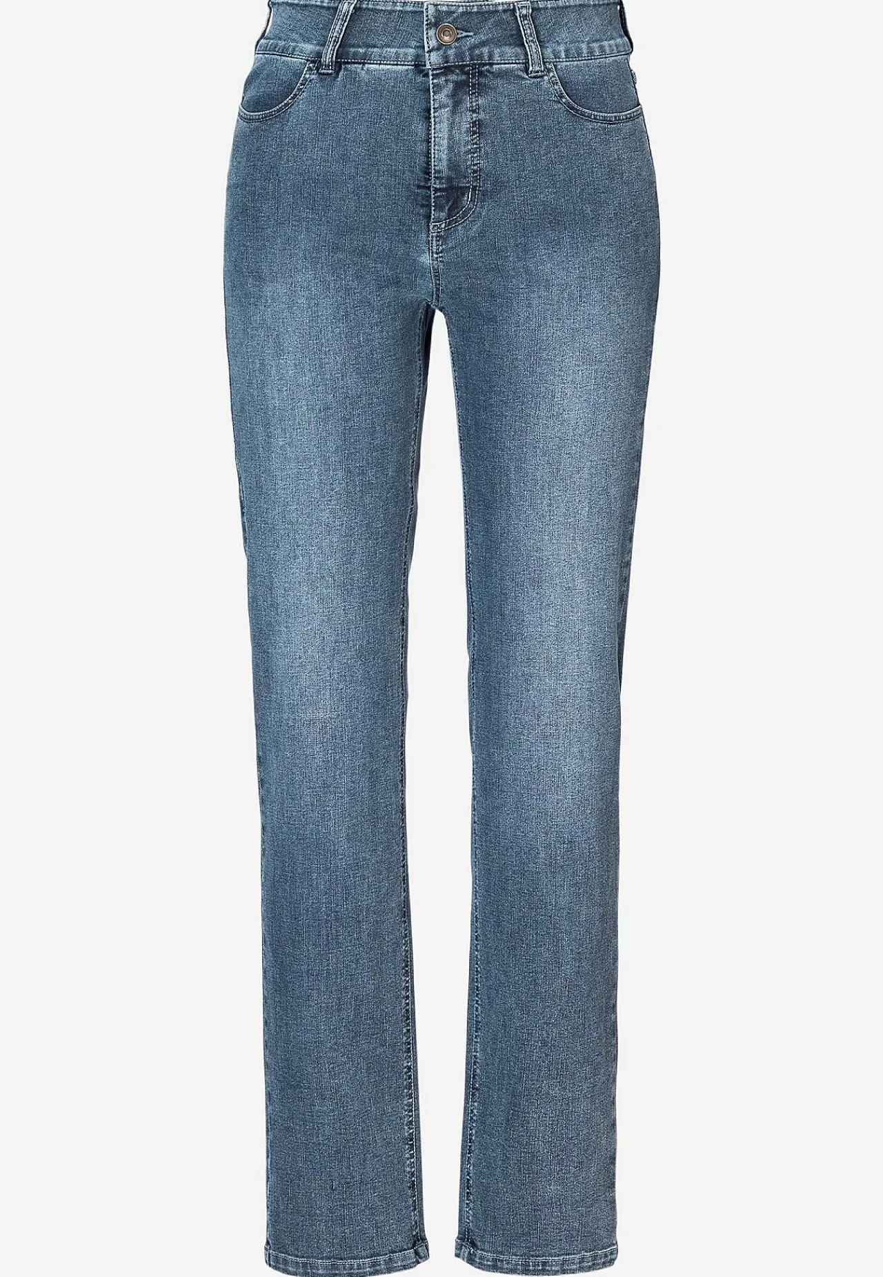 Lige Bukser|Høj Talje-Cellbes of Sweden Lige jeans i denim med superstræk Sara Mellemblå / Denim