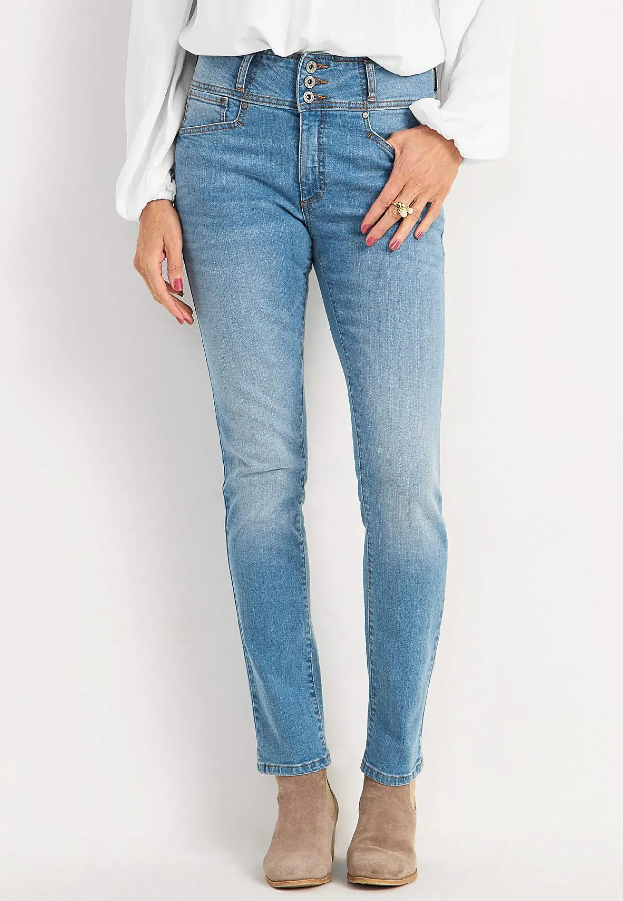 Høj Talje|Flere Længder- Lige jeans med høj talje | Cellbes