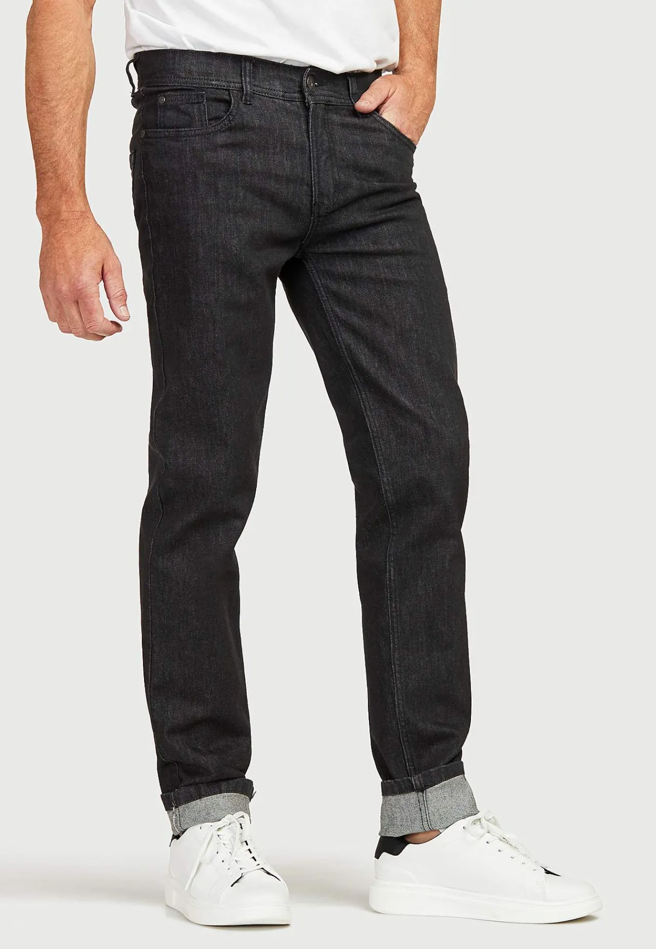 Regular Fit-Cellbes of Sweden Lige jeans med stræk Sort