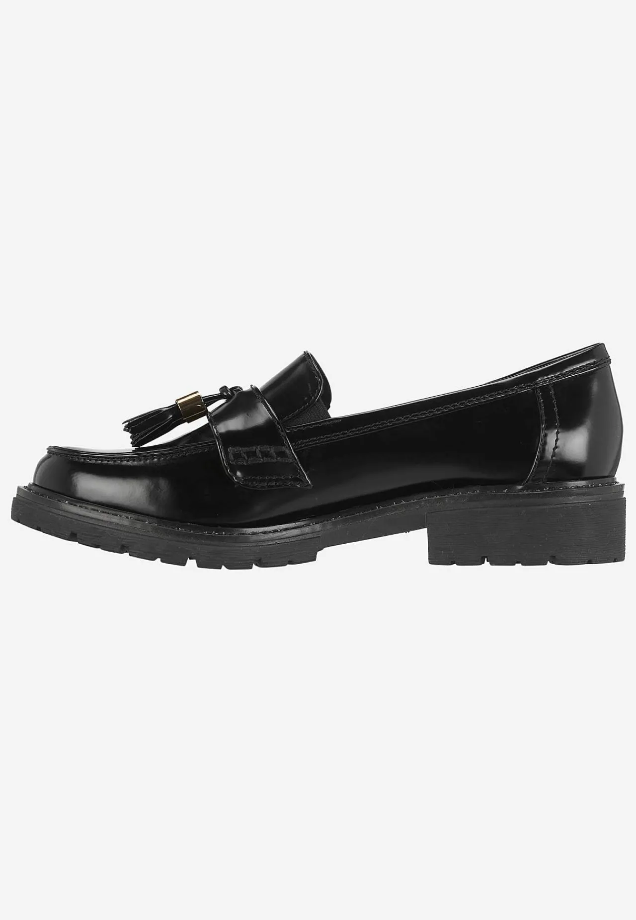 Loafers|Bred Læst- Loafer med kvaster Sort