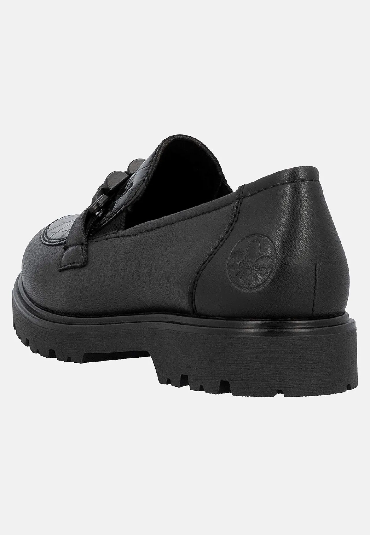 Loafers-Rieker Loafer med metallukning Sort