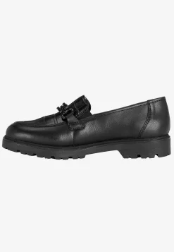 Loafers-Rieker Loafer med metallukning Sort