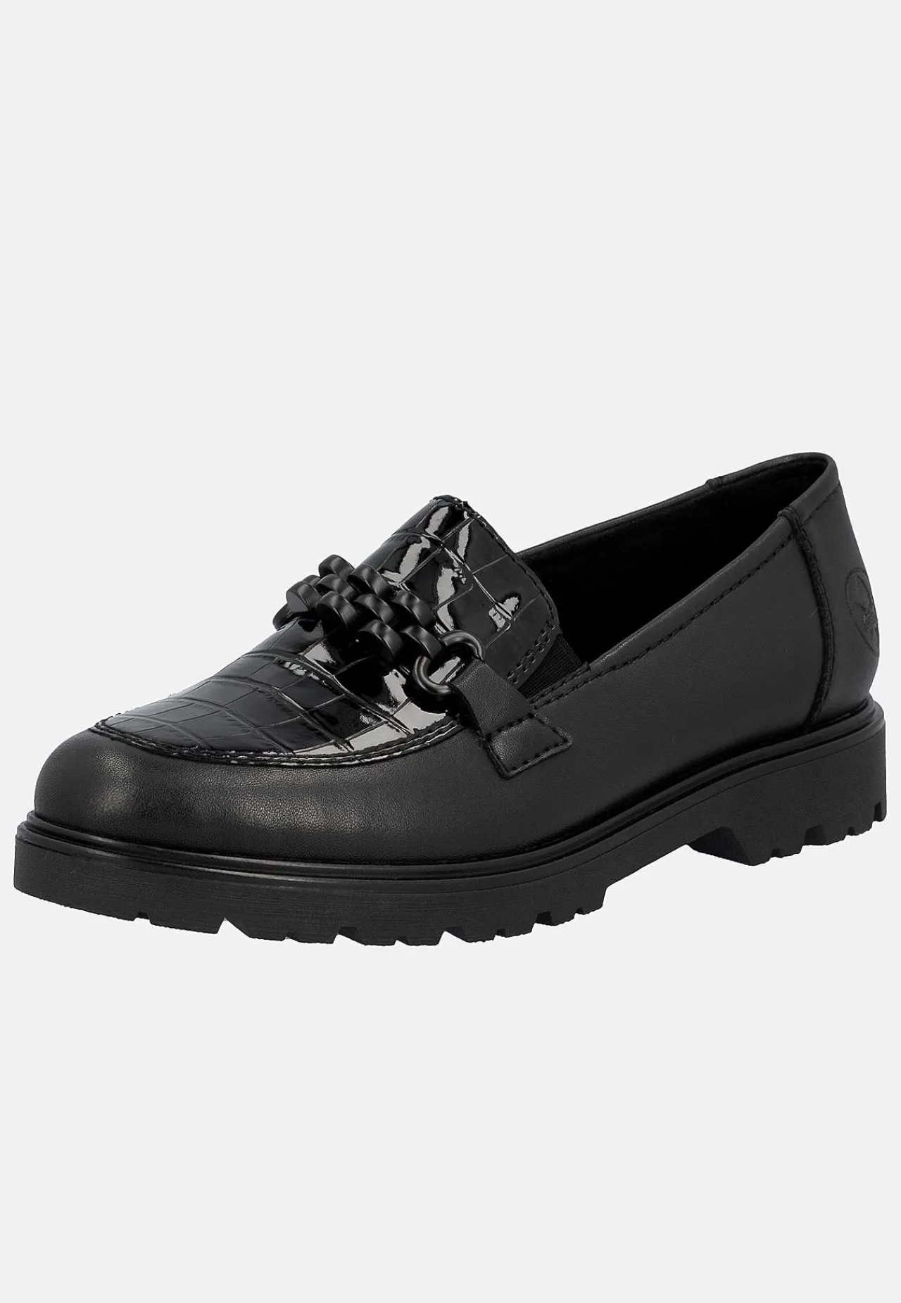 Loafers-Rieker Loafer med metallukning Sort