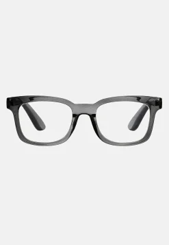 Læsebriller-Thorberg Læsebrille med etui transparent mørkegrå
