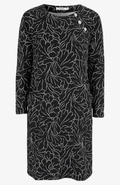 Korte Kjoler-Cellbes of Sweden Mønstret jerseykjole med lommer Sort / Beige / Mønstret