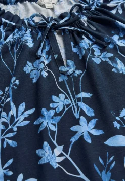 Mønstrede|Toppe-Cellbes of Sweden Mønstret jerseytop med flæsekant Blå / Mønstret