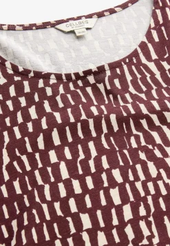 Mønstrede-Cellbes of Sweden Mønstret jerseytunika med lommer Vinrød/Beige/Mønstret