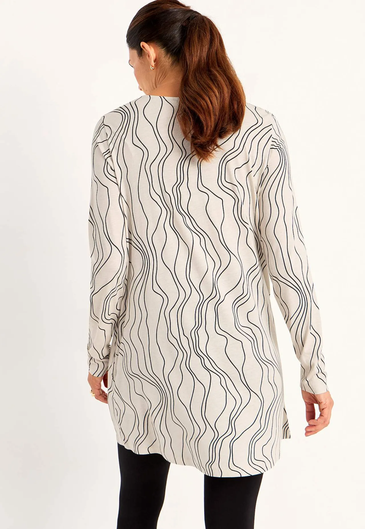 Mønstrede-Cellbes of Sweden Mønstret jerseytunika med lommer Beige / Sort / Mønstret