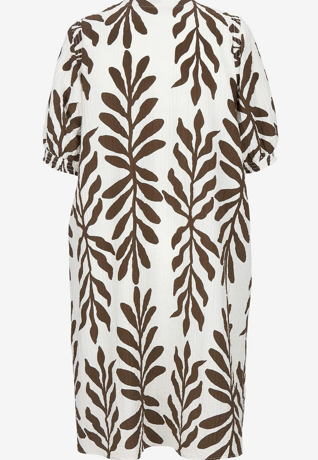 Midikjoler-Wasabiconcept Mønstret kjole i seersucker Brun / Offwhite / Mønstret